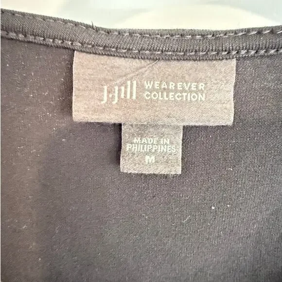 J. Jill Wearever Women’s Black Faux Wrap Top 3/4 Sleeve Size Medium - Picture 4 of 4
